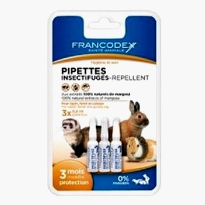 Francodex Pipetas repelentes antiparasitarias para roedores