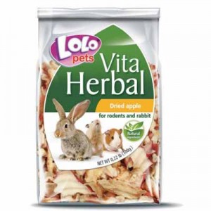 Lolopets vitaherbal snack de manzana seca para conejos y cobayas