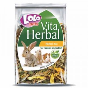 Lolopets vitaherbal snack de hierbas mixtas para conejos y cobayas