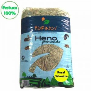 FESTUCA HENO 100 % con ROSAL SILVESTRE (ESCARAMUJO) PARA CONEJOS Y COBAYAS