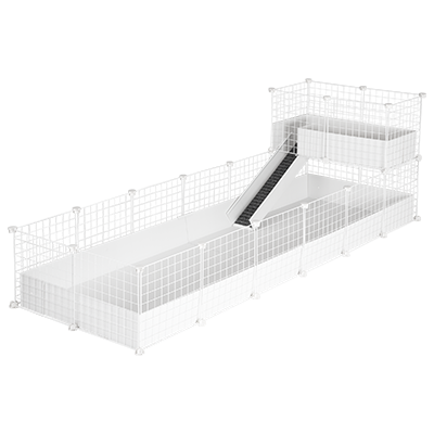 CagesCubes - Jaula CyC Deluxe 2X6 con Loft 2X1 para cobayas