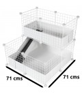 CagesCubes - Jaula CyC Deluxe Compact 2X2 con Loft 2X1 para cobayas