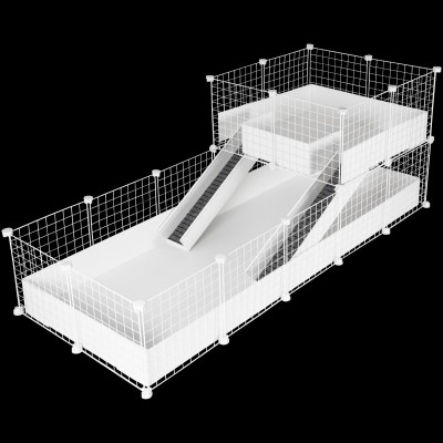 CagesCubes - Jaula CyC Deluxe PLUS 2X5 con Loft 2X2 para cobayas