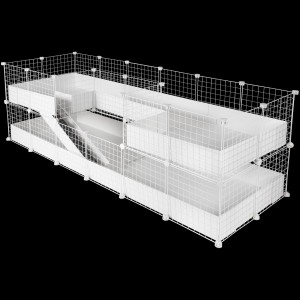 CagesCubes - Jaula CyC Deluxe PLUS 2X6 con Loft 2X2 + 2X2 para cobayas