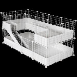 CagesCubes - Jaula CyC Deluxe PLUS 2X4 con Loft 2X1 + 2X1 para cobayas