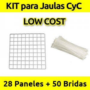 CagesCubes - KIT LOW COST blanco para Jaulas C&C - 28 paneles - 50 bridas