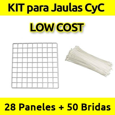 CagesCubes - KIT LOW COST blanco para Jaulas C&C - 28 paneles - 50 bridas