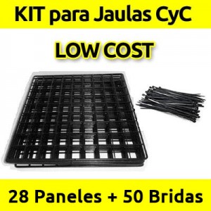 CagesCubes - KIT LOW COST negro para Jaulas CyC (28 paneles-50 bridas)