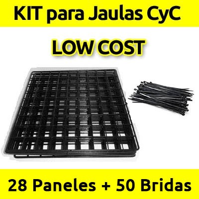 CagesCubes - KIT LOW COST negro para Jaulas C&C - 28 paneles - 50 bridas