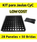 CagesCubes - KIT LOW COST negro para Jaulas C&C - 28 paneles - 50 bridas