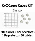 CagesCubes - KIT blanco para Jaulas CyC (28 paneles-32 conectores-50 bridas)