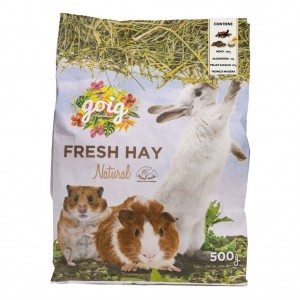 PACK GOIG - HENO 500 GR + PELLET ALFALFA 150 GR + SNACK ALBARROBA 50 GR