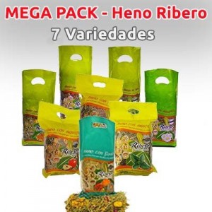 MEGAPACK - RIBERO HENO 7 variedades para conejos, cobayas y roedores