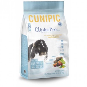 Cunipic Alpha Pro Light para conejos adultos esterilizados o sensibles