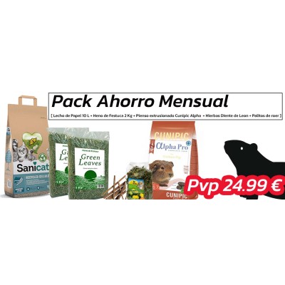 Pack Ahorro para Cobaya - Con Pienso Cunipic Alpha Pro