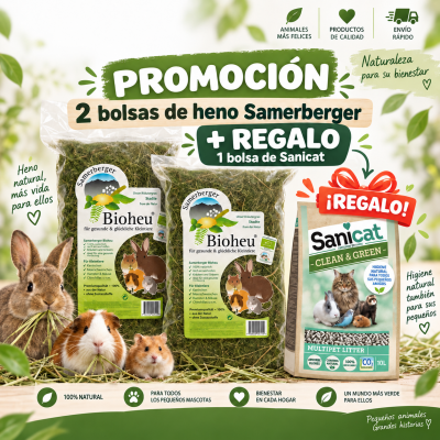 Samerberger heno bio para conejos y roedores mas Sanicat Lecho Papel
