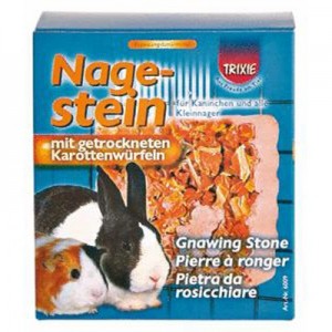 Trixie Bloque mineral para roer con zanahoria para cobayas y pequeños roedores 75 gr
