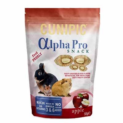 Cunipic Alpha Pro Snack de Manzana para conejos y roedores