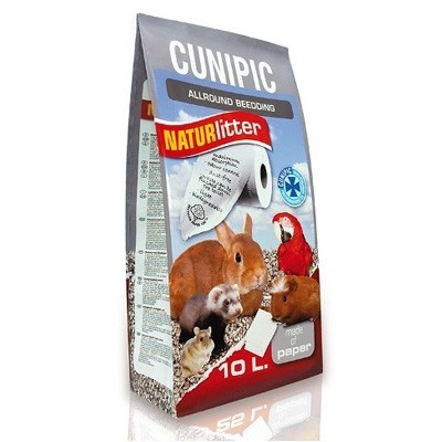 Cunipic Lecho naturlitter de papel reciclado prensado para conejos y cobayas