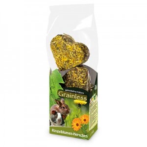 JR FARM Snack Grainless Mini Corazones de Calendula para conejos y roedores