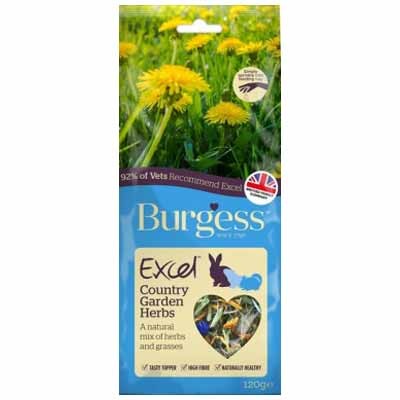 Burgess Excel snack mix hierbas de campo para conejos y cobayas